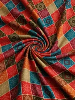 KOSWEEM Traditions Bazaar Women's Multicolored Art Silk Checks Pattern Dupatta.. - Image 2