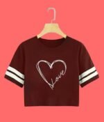 Printed Full Sleeve Crop Tshirt for Women - Image 2