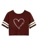 Printed Full Sleeve Crop Tshirt for Women