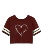 Printed Full Sleeve Crop Tshirt for Women
