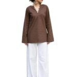 Women's Solid Brown Short Kurti Top