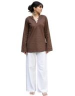 Women's Solid Brown Short Kurti Top