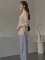 Cotton Solid Straight Short Kurti for Women | Boat Neck Kurta for Girls | 3/4 Sleeves Kurti | Embroidered Yoke Casual Ethnic Tunic Top - Image 3