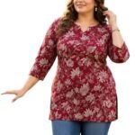 Rayon Floral Printed Straight Short Kurti for Women | Boat Neck Kurta for Girls | 3/4 Sleeve Kurti | Ethnic Tunic Top for Women | Casual and Westrn Wear