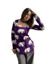 Designer Women’s Rayon Blend Printed Short Kurti | Straight Fit Casual Ethnic Top | Square Neck Full Sleeve Kurti Office College