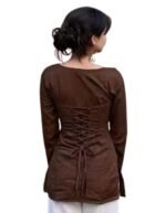 Women's Solid Brown Short Kurti Top - Image 3