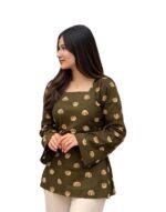 Women Printed Rayon Short Kurti | Soft Breathable Rayon Short Top for Office & Casual Use