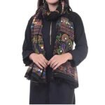 Dupatta For Women Gujarati/Rajasthani/Jaipuri Style Embroidered Cotton Dupatta With Plastic Mirror Work Ethnic Multicolor Designer Chunni - Image 2
