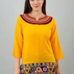 Women's Rayon Embroidery Work Short Top | Short Kurti for Women | Embroidered Straight Rayon Kurta | Tunic Tops for Women