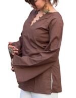 Women's Solid Brown Short Kurti Top - Image 5