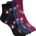 Women's Ankle Cotton Socks (Pack Of 3 Pair, Multicolored, Free Size, Ankle Length)