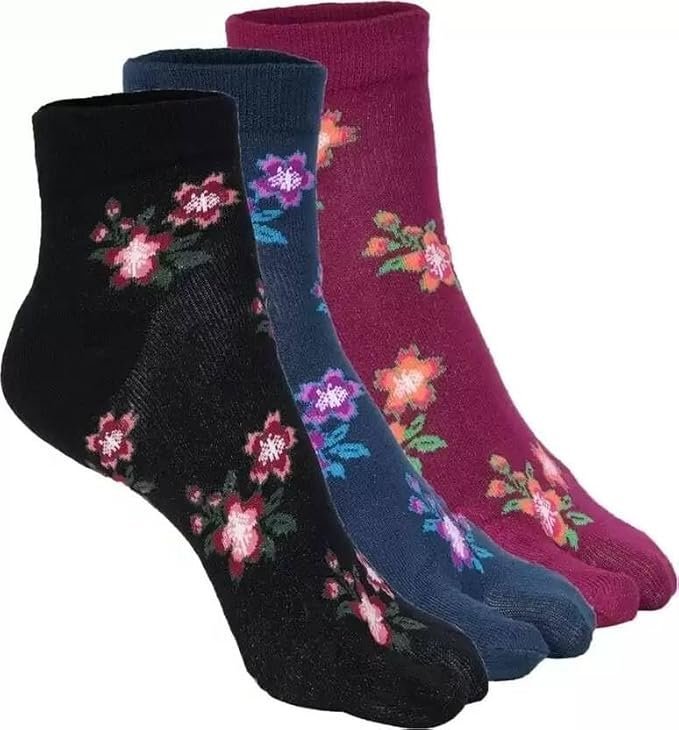 51lN01tAJfL._SX679_.jpg Women's Ankle Cotton Socks (Pack Of 3 Pair, Multicolored, Free Size, Ankle Length) - Image 1