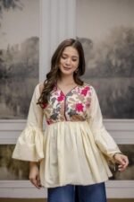 Daevish New Cotton Floral Printed Casual Tunic Kurta for Women | Women Regular Kurti - Image 3