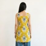 Sleeveless Cotton Short Kurti for Women, Square Neck Printed Top - Image 2