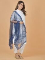 Net Self Design Women Dupatta, Lightweight Net Fabric, Ethnic Indian Style - Image 4