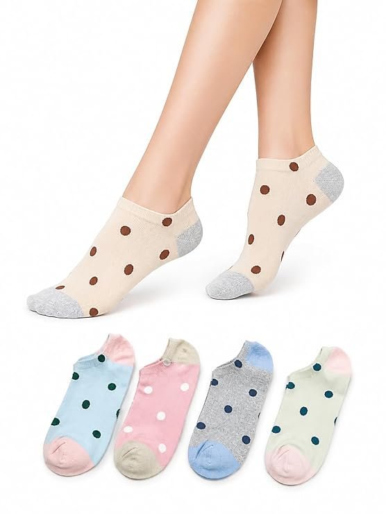 6141XM9cxuL._SY741_.jpg 100% COTTON WOMEN SOCKS (PACK OF 5) - Image 1