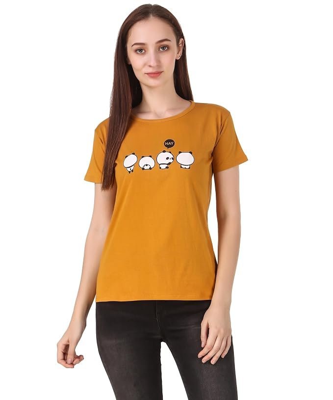 61IZzwWygXL._SX679_.jpg Cotton T-Shirt for Women - Image 1