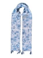 Fashage Women's Printed Cotton Blend Scarf with Tassels | Soft Lightweight Stole