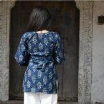 Women's Blue Printed Kurti with Flared Sleeves | Stylish Ethnic Wear Kurta | Short Kurta for Women | Women's Kurta - Image 2