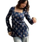 Women Rayon Printed Short Kurta | Straight Fit Casual Ethnic Top