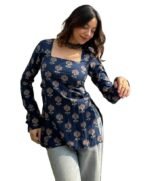 Women Rayon Printed Short Kurta | Straight Fit Casual Ethnic Top
