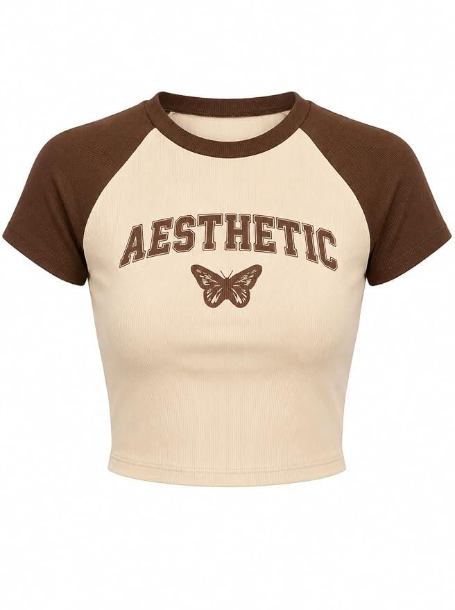 61fDl7PYktL._SY879_.jpg Womens Black Graphic Ruched Crop Top - Image 1