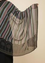 Elegant Striped Dupatta with Palm Tree Border Design, Multicolor Soft Silk dupatta for Women - Image 3