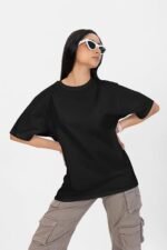 Women's Plain T-Shirt - Regular Fit Round Neck Short Sleeve Cotton Blend Tee - Image 4