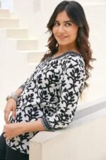 Cotton Printed Short Kurti for Women | Tunic Tops for Women | Office Kurti | Floral Kurti | V-Neck Short Kurti | Stylish & Comfortable - Image 4