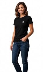 Women's Premium Cotton Blend Solid Crew Neck Half Sleeve T-Shirt