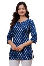 Monique Women's Pure Cotton Floral Printed Tunic Top – Comfortable Everyday Wear