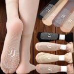 Socks for Women&Girl |5-Pairs -Invisible Slip-resistant Ultra-Thin Transparent,Massage Bottom Short Stockings|Nylon Summer Crystal Silk Ankle Length Stocking Socks for Womens and Girls - Image 3