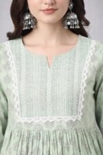 Women’s Viscose Rayon Printed Kurti Top 3/4 Sleeve A-Line Kurti for Women - Image 3