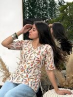 Women Short Kurti | Cotton Blend Printed Tunic Top | Trendy Casual Top | Casual & Office Wear Ethnic Top for Jeans - Image 4