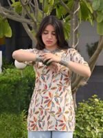 Women Short Kurti | Cotton Blend Printed Tunic Top | Trendy Casual Top | Casual & Office Wear Ethnic Top for Jeans - Image 2