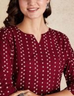 Pinkmint Women's Printed Cotton Blend Short Kurti l All Over Printed V-Cut Neckline Casual Wear Tunic Top's l Ethnic Top's for Girls - Image 2