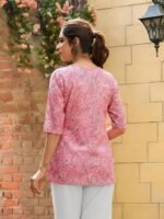 Women Short Kurti | Cotton Blend Printed Tunic Top | Trendy Casual Top | Casual & Office Wear Ethnic Top for Jeans - Image 3