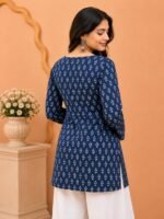 Women's Square Neck Short Kurti for Women | Full Sleeve Floral Printed Casual Kurti | Stylish Cotton Blend Kurti Top for Jeans | Ethnic Wear for Daily, Office & Casual - Image 3