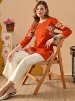 RAINDROP Women’s Printed Short Kurti for Girls | Regular Wear Flared Tunic Top | Stylish & Comfortable Rayon Kurti |Short Kurti Top - Image 3
