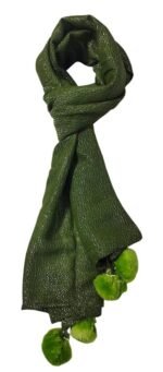 Women And Girls Fancy Rayon Zari Puff Scarves, Scarf, Stoles - Image 2