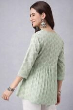 Women’s Viscose Rayon Printed Kurti Top 3/4 Sleeve A-Line Kurti for Women - Image 4