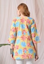 Cotton Short Kurti for Women Round Shape, Stylish Womens Patiyali Kurtis Tunics Woman Kurta on Jeans | Shorts Tops Kurthis Top - Image 3