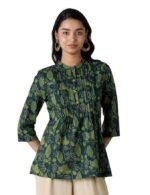 Women Cotton Printed A-line Short Kurti
