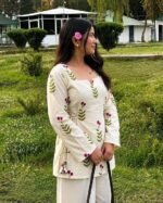Women’s Rayon Printed Short Kurti with Square Neck & Long Flared Sleeves – Stylish Ethnic Casual Wear with Tie Detailing - Image 4