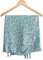 Women's Designer Sky Blue and Red Color Floral Design Scarf - All Seasons, Stylish & Comfortable - Image 3