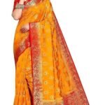 Sarees for Women Wear Cotton Silk Banarasi Sari Kanjivaram Soft 2024 Wedding Original Pure Kanchipuram Pattu Sadi with Blouse Piece (Barmasi)
