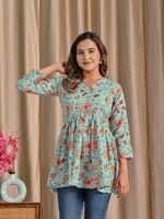 Gulab Pink Kurti for Women | Straight Cut Ethnic Kurti with Printed Design | Suitable for Casual - Image 3