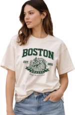 Women Printed Round Neck Pure Cotton White T-Shirt