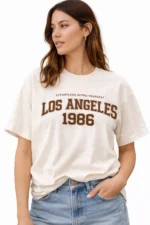 Women Printed Round Neck Pure Cotton White T-Shirt